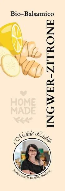 Etikett Ingwer-Zitrone, Bio-Manufaktur
