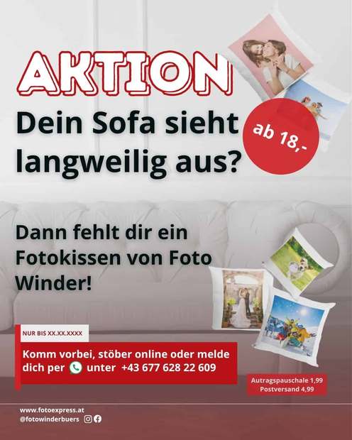 Aktionsanzeige für ein Fotostudio