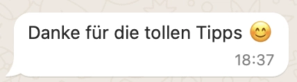 Rückmeldung: Sehr cool, danke für den geilen Tipp.